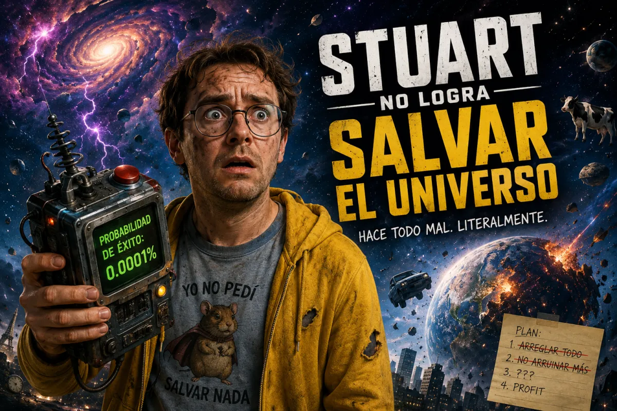 Stuart no logra salvar el universo: la serie más absurda y brillante que los fans de ciencia ficción no esperaban