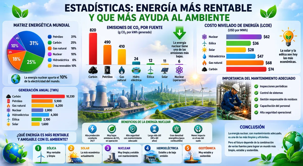 ¿Cuál es la energía más rentable y que más ayuda al ambiente? El debate sobre la energía nuclear y otras alternativas