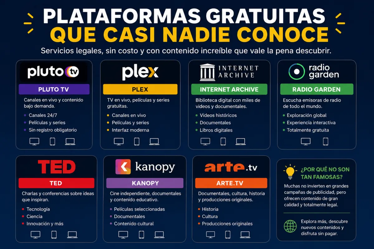 Plataformas gratuitas que casi nadie conoce