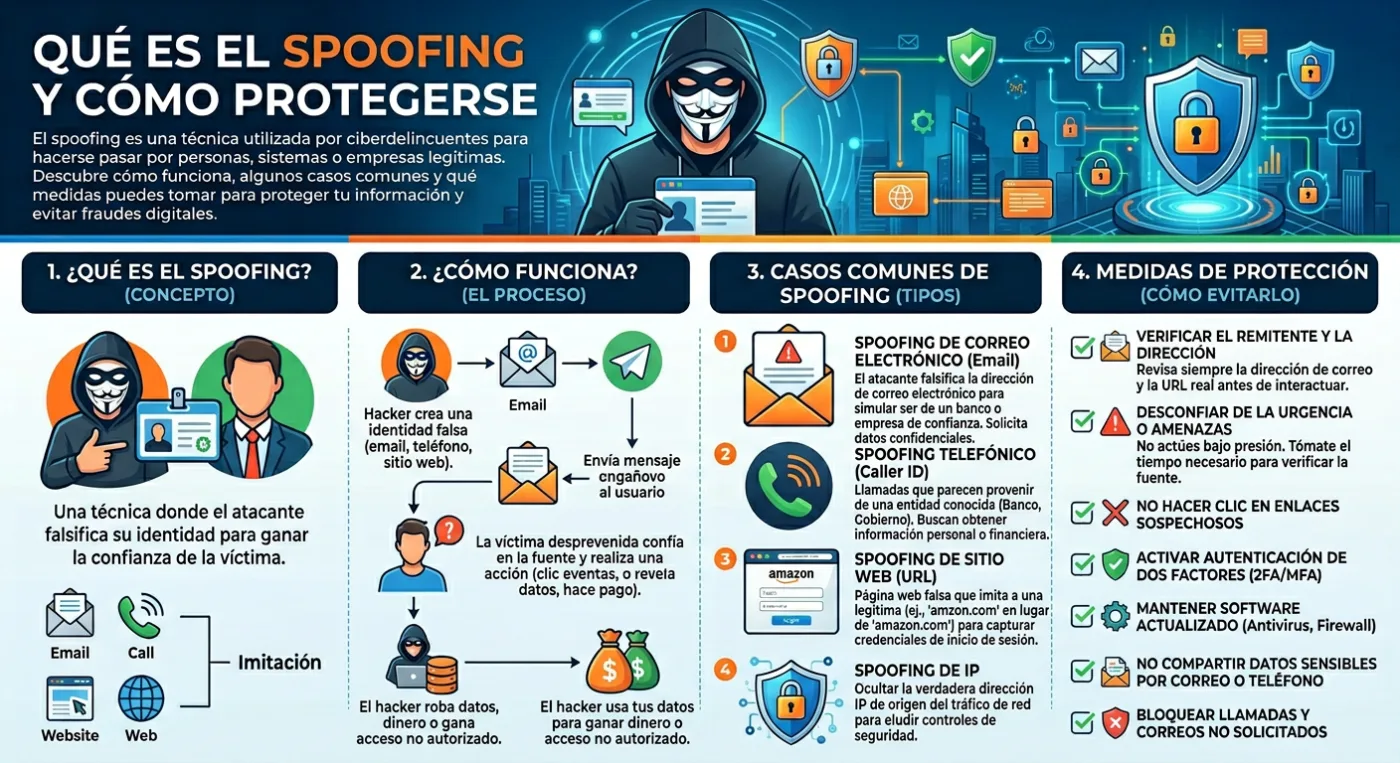 ¿Qué es el spoofing? Casos reales, ejemplos y recomendaciones para protegerte