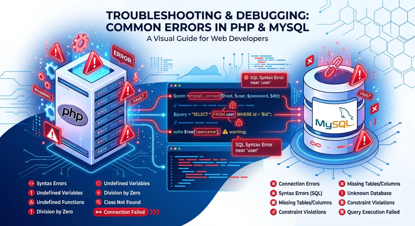5 errores comunes en PHP y MySQL que pueden afectar tu sistema y cómo solucionarlos