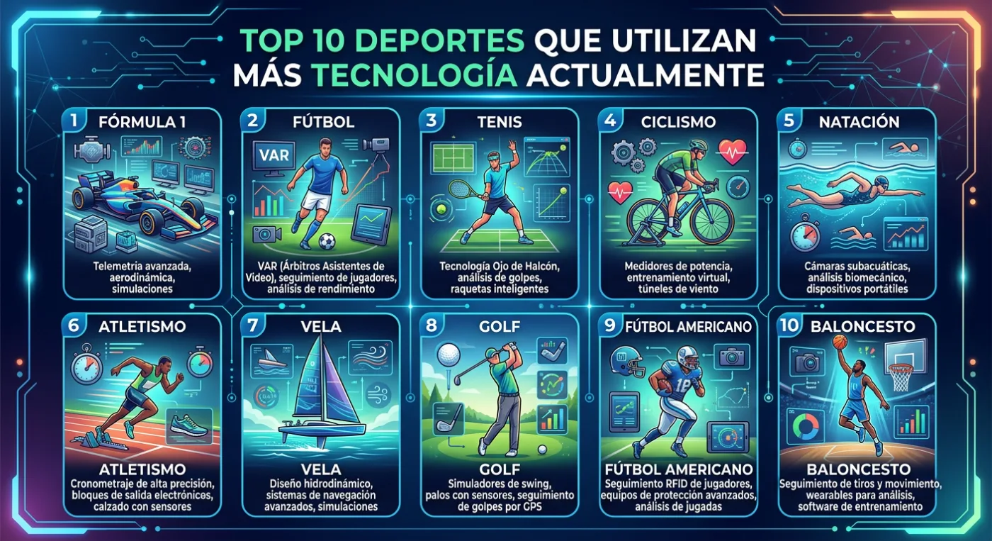 Top 10 deportes que utilizan más tecnología actualmente
