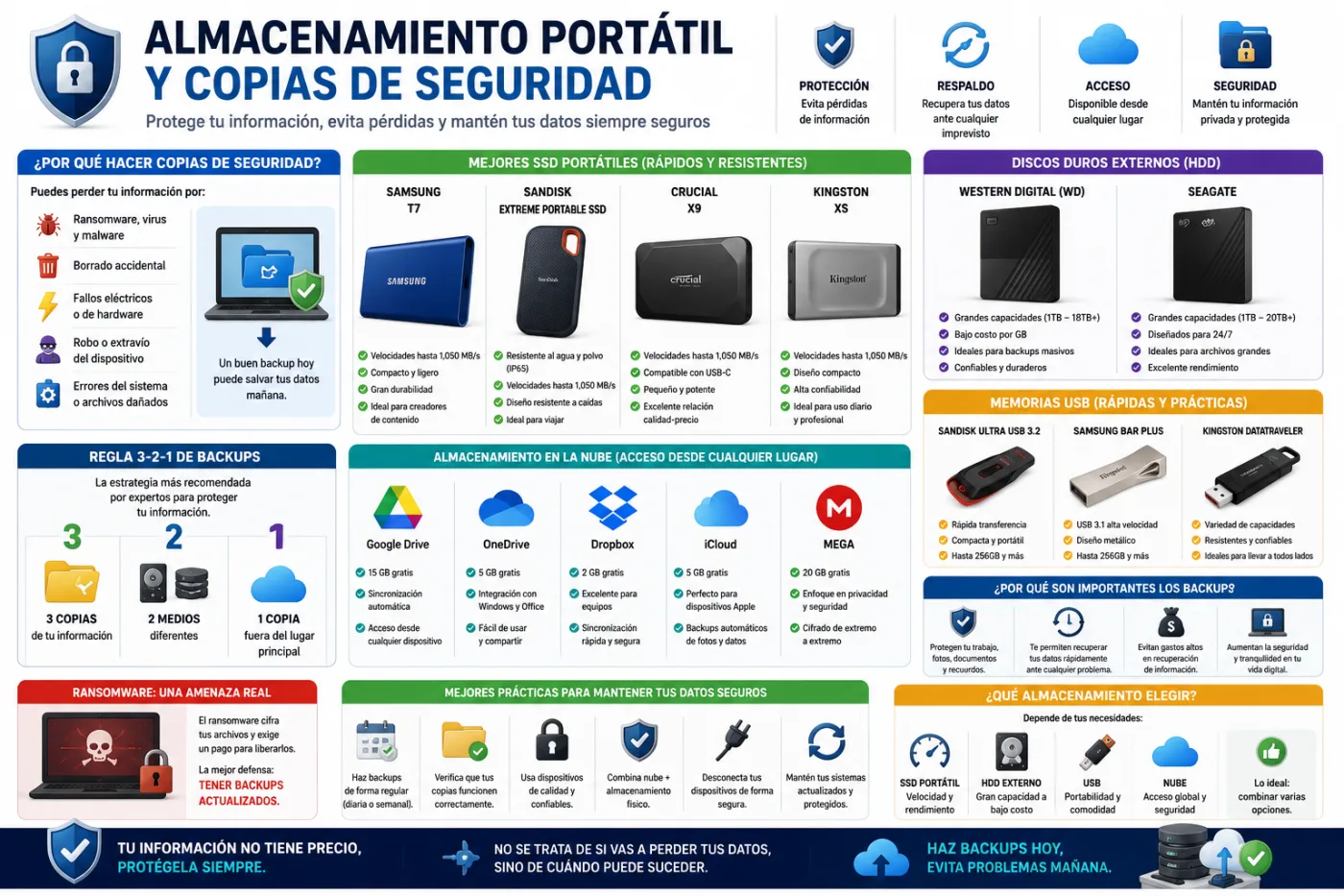 Los mejores dispositivos de almacenamiento portátil y la importancia de hacer copias de seguridad