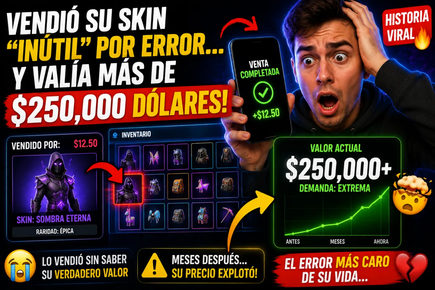 El jugador que vendió su skin “inútil” por error… y meses después descubrió que valía más de 250 mil dólares