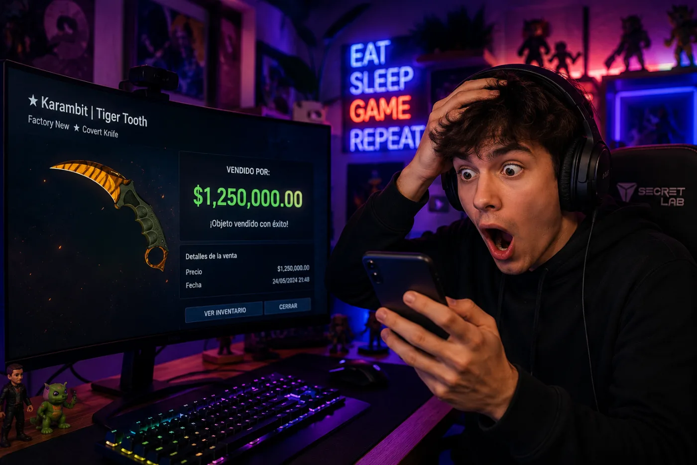 El jugador que vendió una skin por más de 1 millón de dólares y sorprendió al mundo gamer