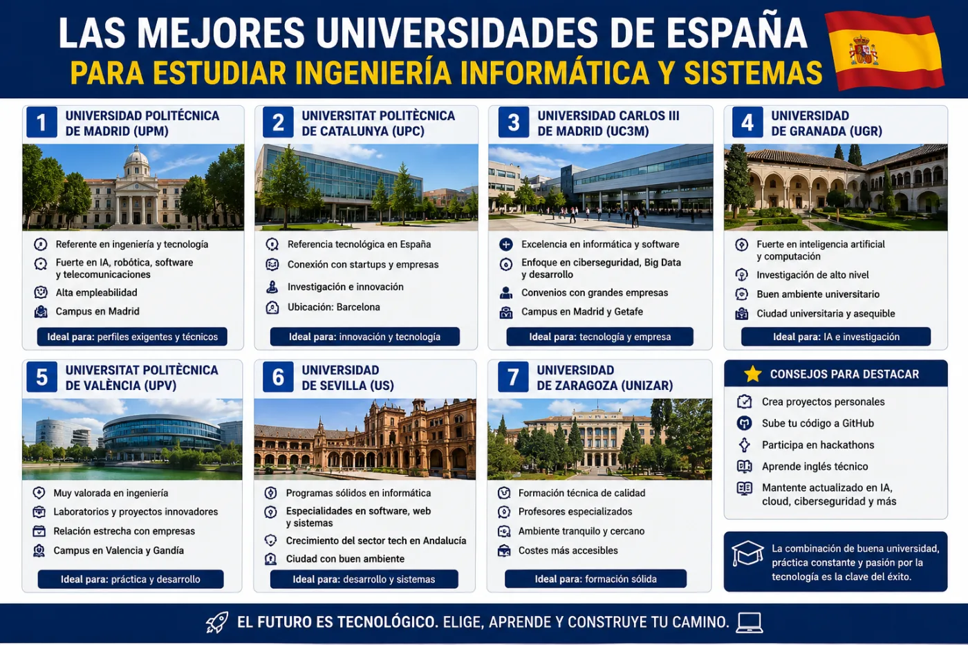 Las mejores universidades de España para estudiar Ingeniería Informática y Sistemas en 2026