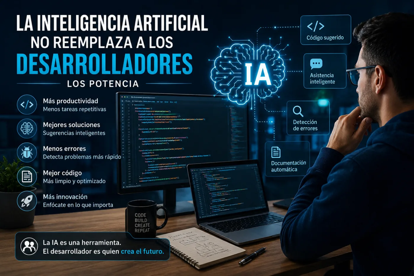 La inteligencia artificial no reemplaza a los desarrolladores: así está ayudando a crear mejores proyectos en 2026