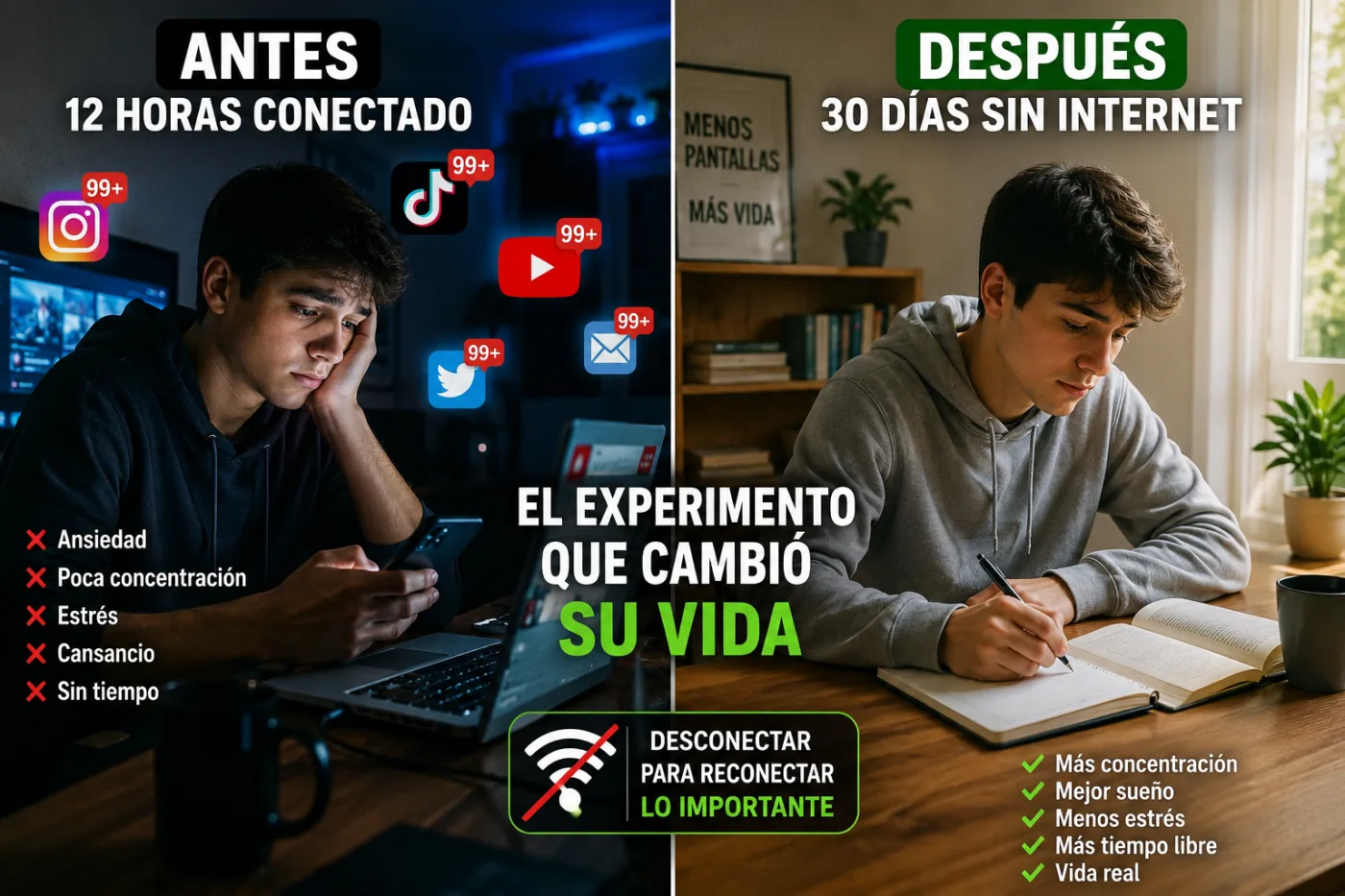 El joven que desconectó internet de su casa por 30 días… y descubrió algo que no esperaba