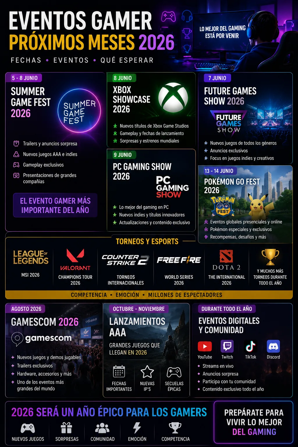 Eventos gamer que vienen en los próximos meses y todo gamer debería seguir