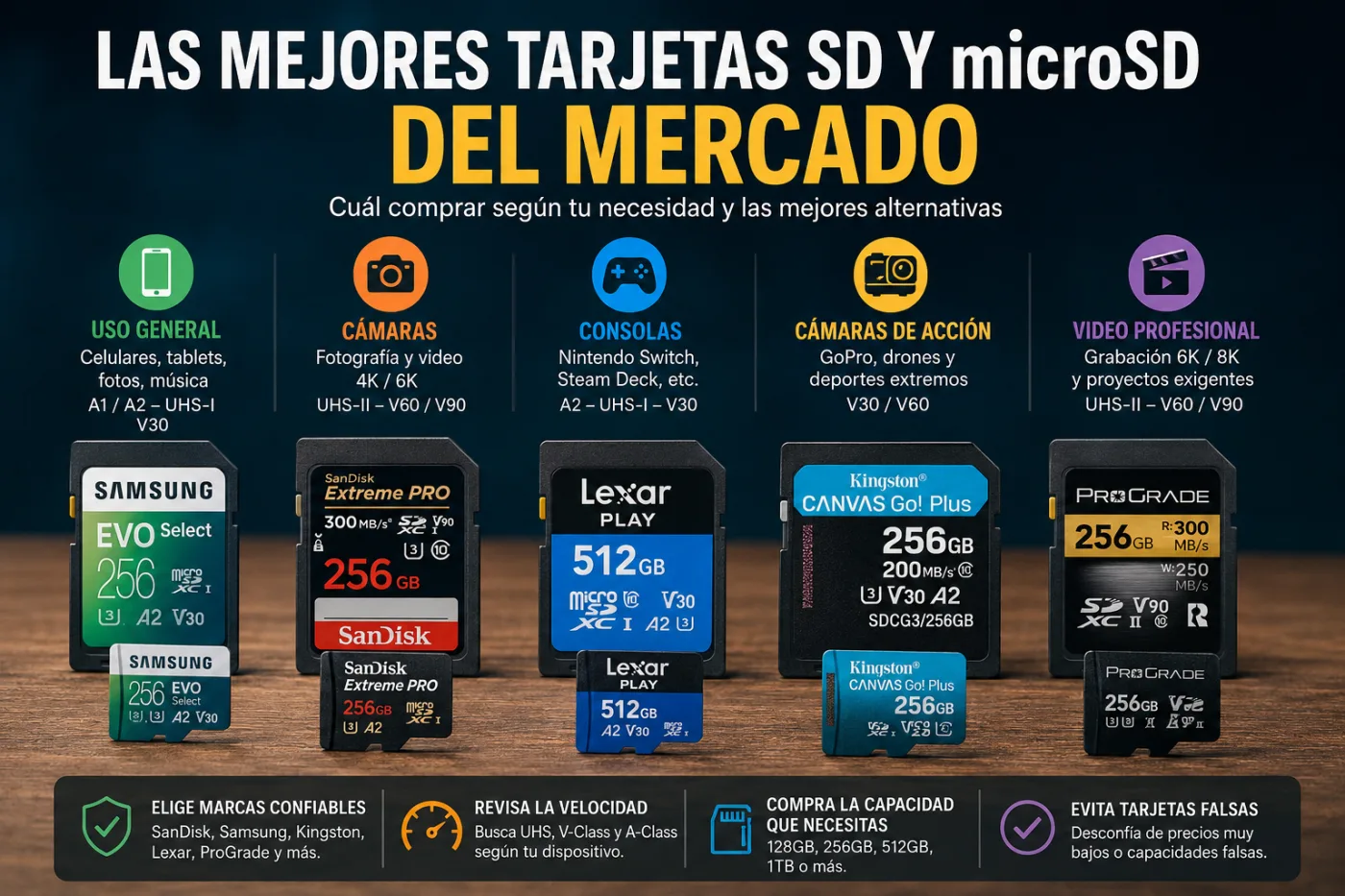 Las mejores tarjetas SD y microSD del mercado: cuál comprar y qué alternativas valen la pena