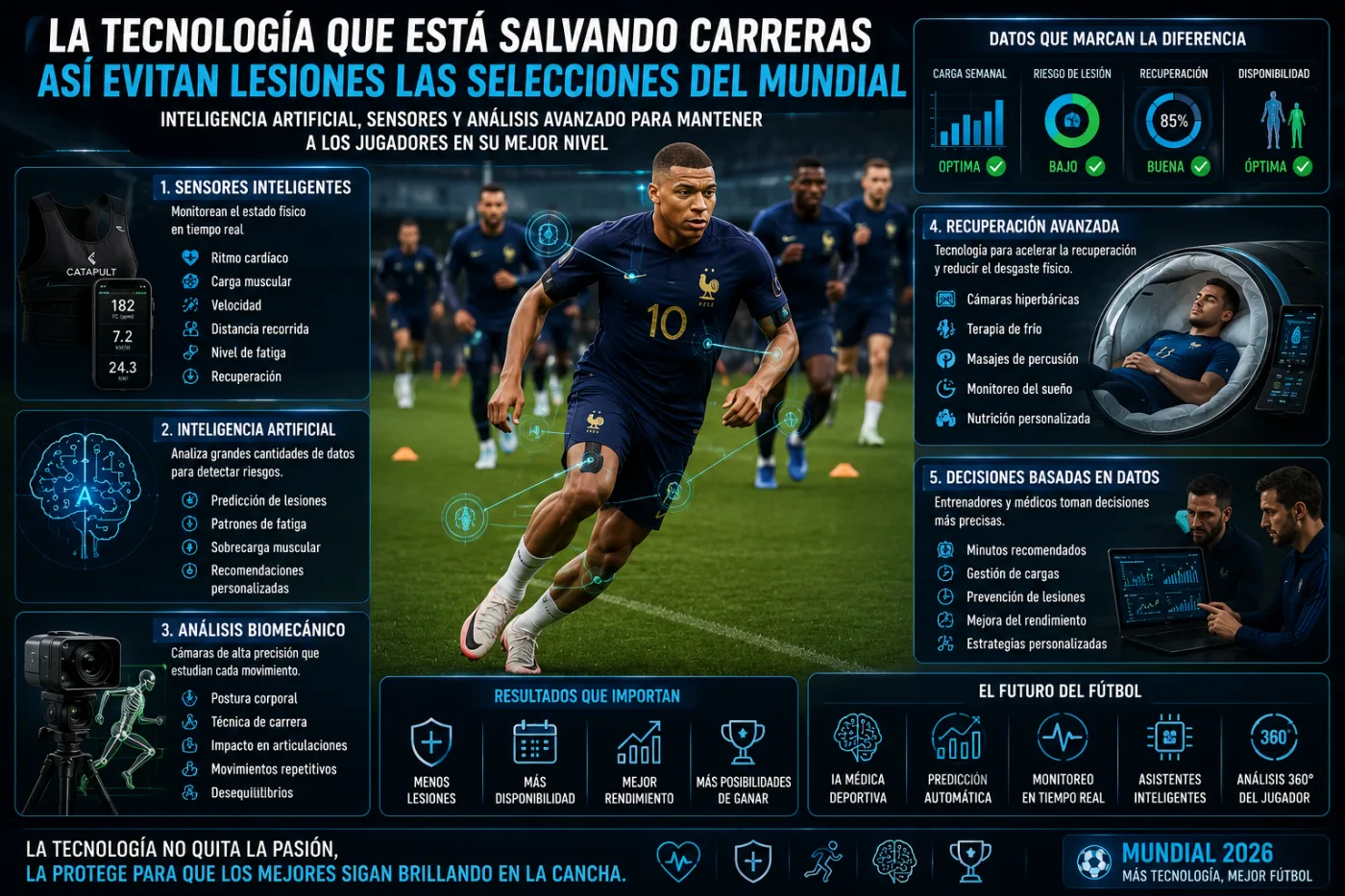 La tecnología que está salvando carreras: así evitan lesiones las selecciones del mundial