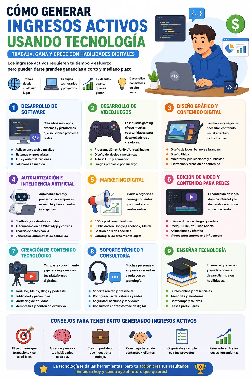 Cómo generar ingresos activos usando tecnología en 2026
