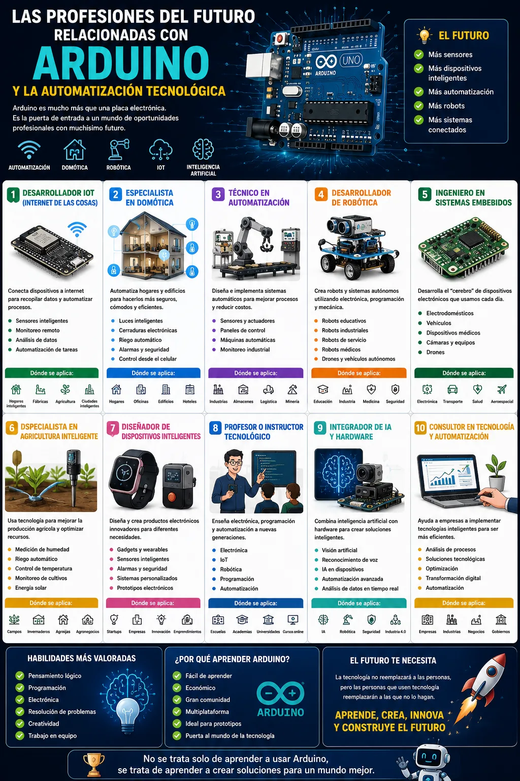 Las profesiones del futuro relacionadas con Arduino y la automatización tecnológica