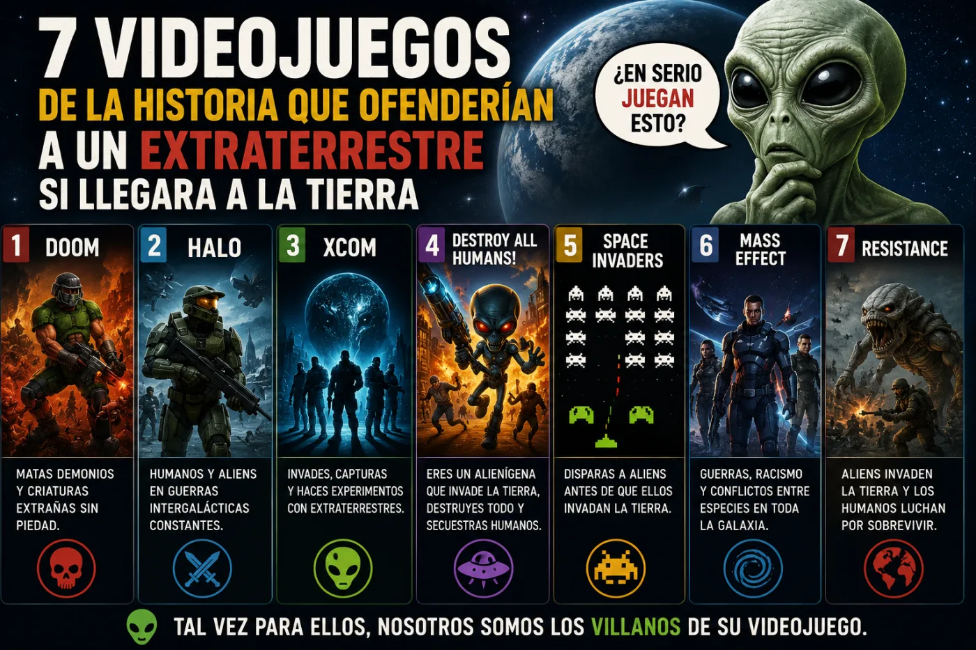 7 videojuegos de la historia que probablemente ofenderían a un extraterrestre si llegara a la Tierra
