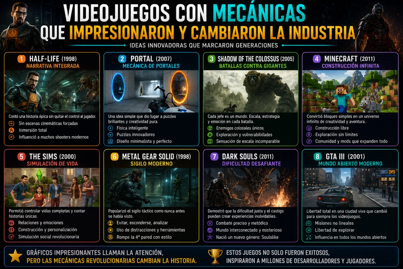 Videojuegos con mecánicas que impresionaron y cambiaron la industria