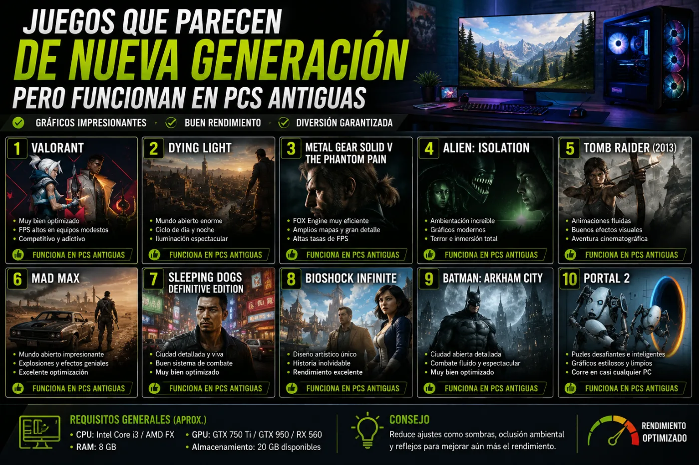 Juegos que parecen de nueva generación pero funcionan en PCs antiguas