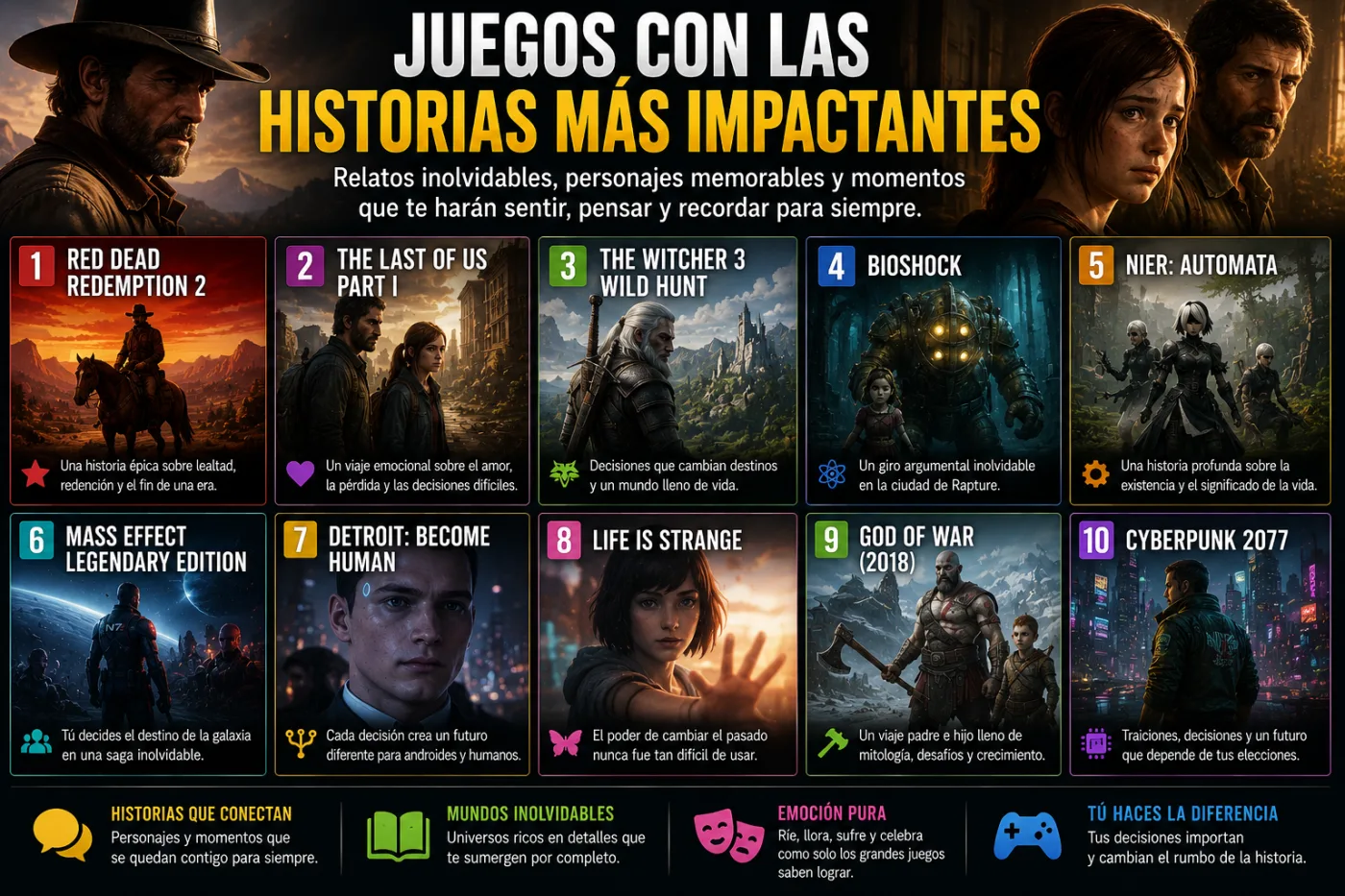 Juegos con las historias más impactantes