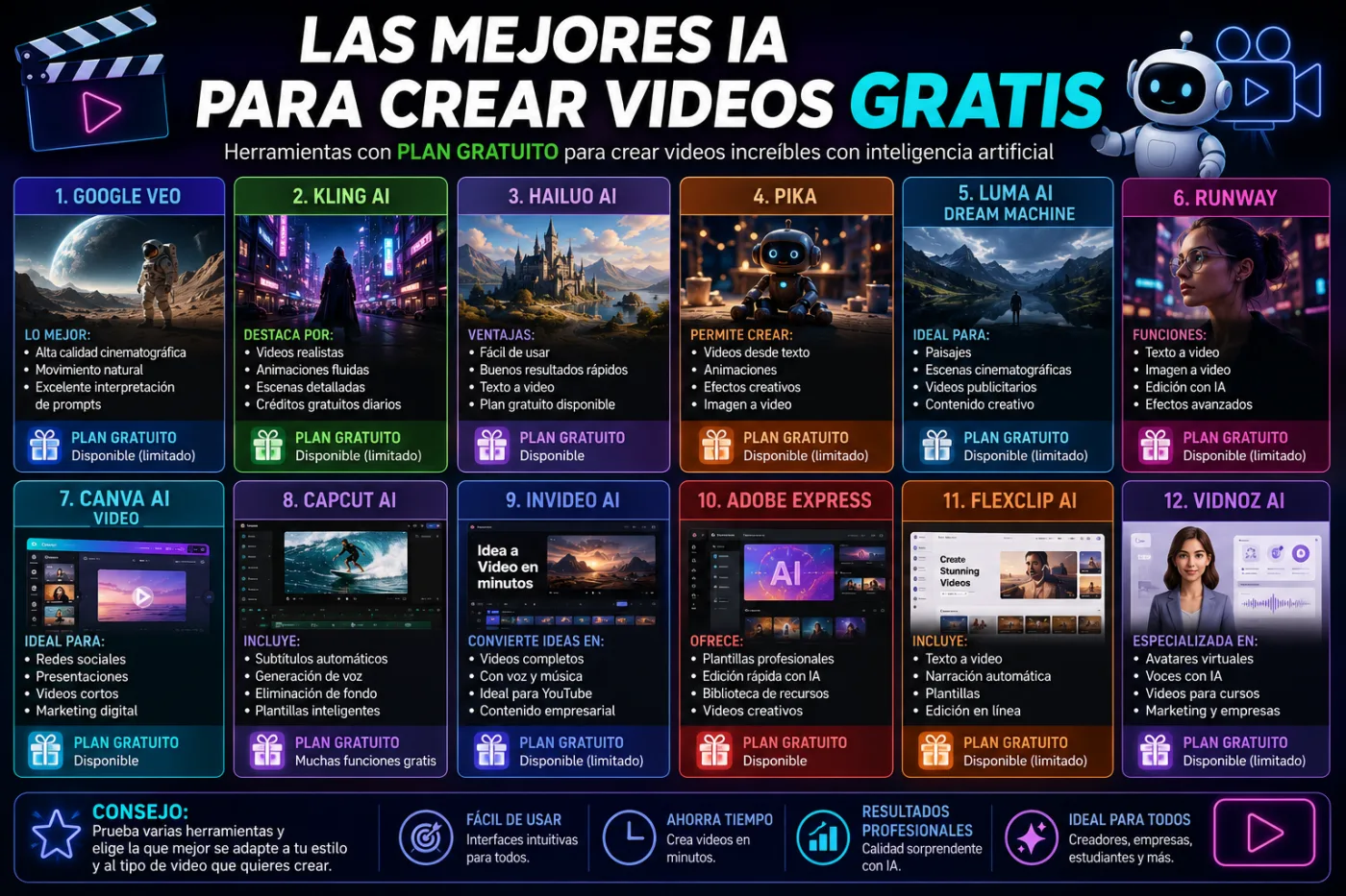 Las mejores IA para crear videos gratis en 2026: herramientas que debes probar