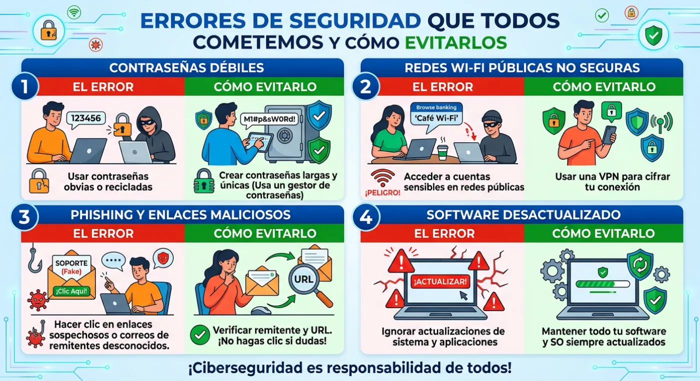 Errores de seguridad que todos cometemos y cómo evitarlos