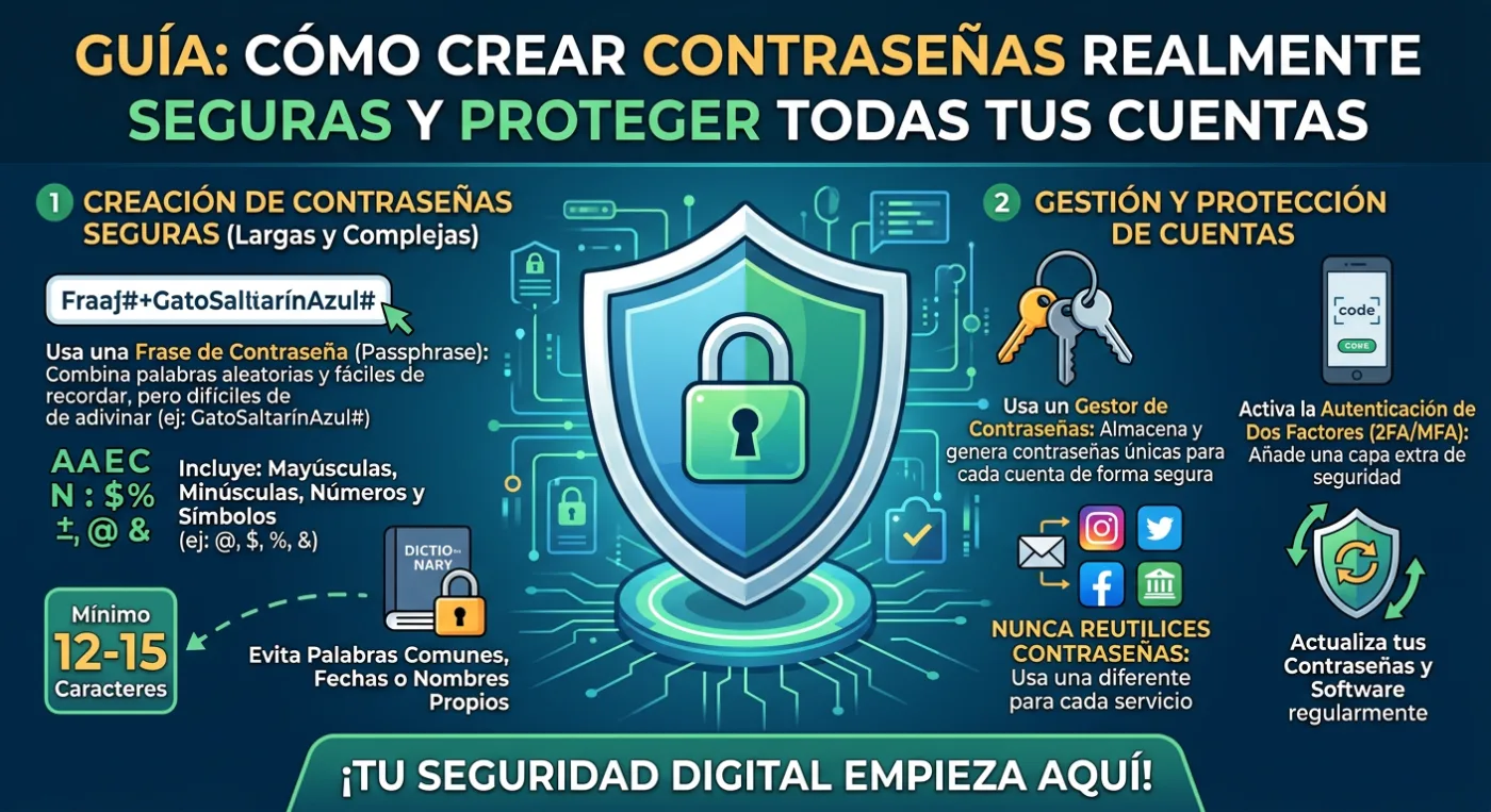 Cómo crear contraseñas realmente seguras y proteger todas tus cuentas