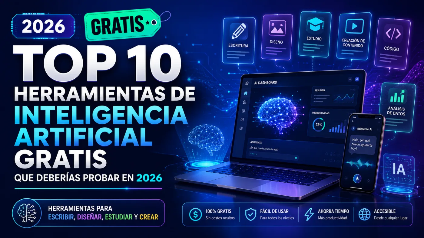 Top 10 herramientas de inteligencia artificial gratis que deberías probar en 2026